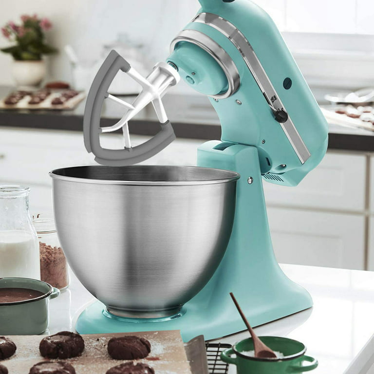 4.5/5 Quart Flex Edge Beater for KitchenAid Tilt-Head Stand Mixer,  All-Metal Die Cast Flat Beater Paddle with Flexible Silicone Edges Bowl  Scraper