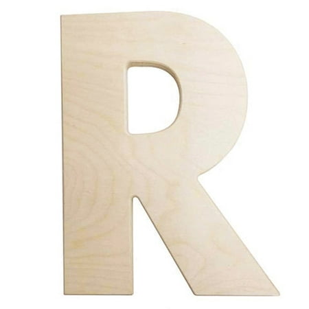 Large Unfinished Wood Letter: R - 12 inches