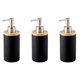 thumbnail image 1 of Dispensador de jabón de cerámica de 3 x 400 ml, estilo nórdico, dispensador de loción, dispensador de jabón para cocina y baño, color negro, 1 of 4