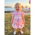 thumbnail image 6 of BemeyourBBs Toddler Baby Girl Birthday Dress 6 12 18 24 Months 2 3 4 Years Little Baby Girl Summer Smocked Dress Birthday Girl Letter Balloon Embroidery Short Sleeve Peter Pan Doll Collar Dress, 6 of 9