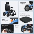 thumbnail image 5 of VERPAL Reclining Foldable Lightweight Electric Wheelchairs for Adults, Airline Approved Mobility Power Wheelchair for Seniors, 500W Motor, 400 lbs, 15 miles, Blue, 5 of 6