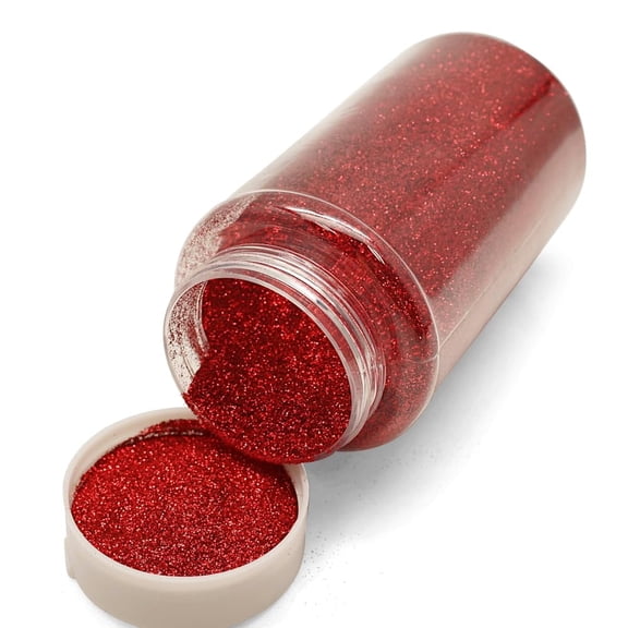 Lassos Boutique 1-Pound Extra Fine Decorative Bulk Glitter Powder Bottle Art Craft (Red)