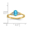 thumbnail image 3 of Real 14kt Yellow Gold Blue Topaz and Diamond Ring Size: 7; for Adults and Teens; for Women and Men, 3 of 5
