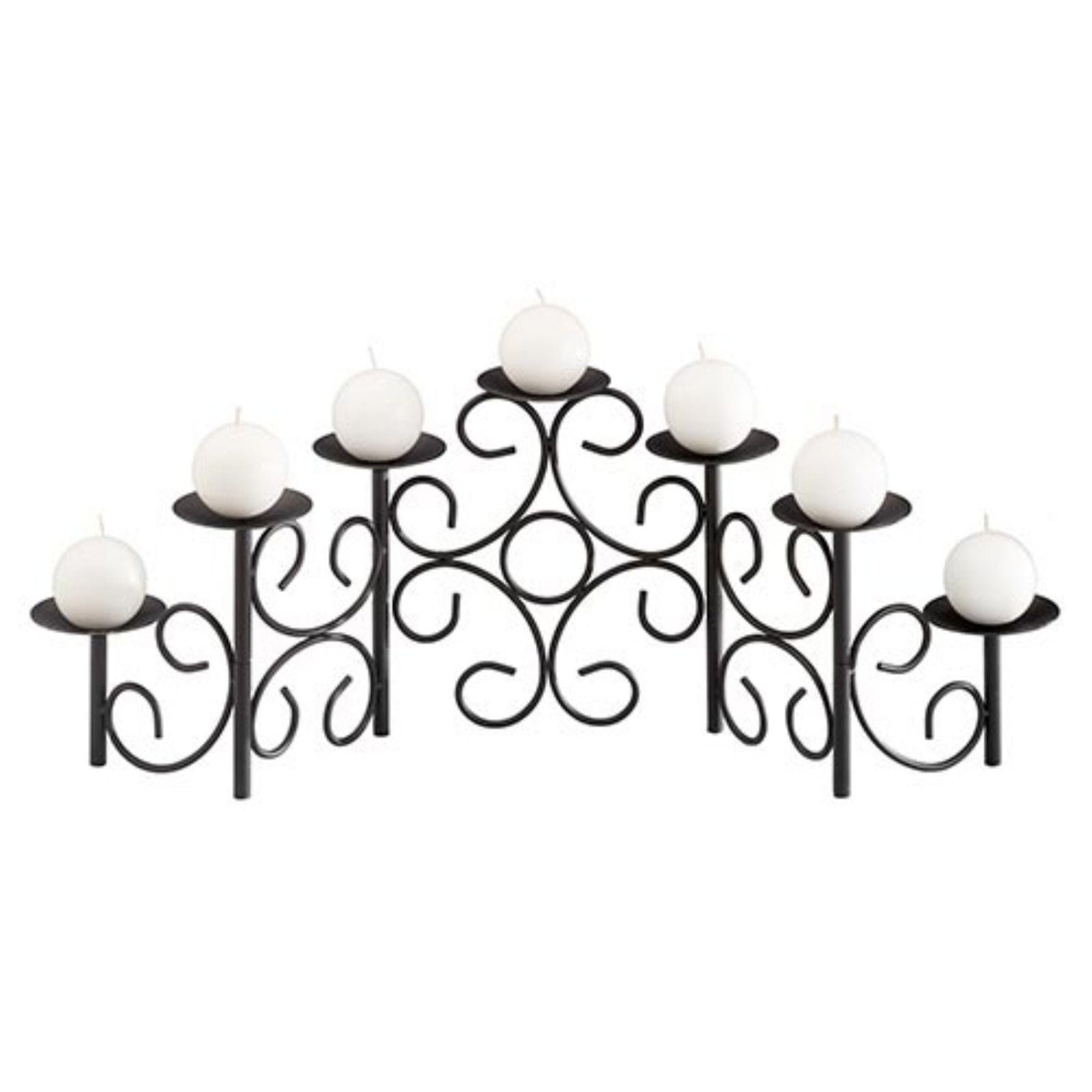 Minuteman International Filigree 7 Candle Black Fireplace