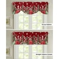 thumbnail image 2 of Christmas Poinsettia Eucalyptus Berries Window Curtain Living Room Kitchen Cabinet Tie-up Valance Curtain Rod Pocket Valance, 2 of 6