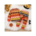 thumbnail image 2 of Seyurigaoka 2 Pcs Baby Girl Boy Halloween Outfits Pumpkin Skeleton Ghost Spider Bat Print Crew Neck Long Sleeve T-Shirt + Casual Long Pants Set for 1-6Y Toddler Kids, 2 of 8