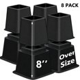 thumbnail image 1 of Kisportee Elevadores Ajustables para Muebles de Cama, Juego de 8 Elevadores Apilables para Muebles, en Alturas de 3, 5 O 8 Pulgadas, Eleva hasta 1300 lb, Elevadores de Cama de Alta Resistencia para, 1 of 9