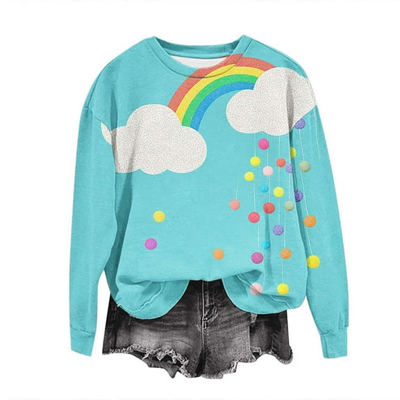 Favoffer Fall/Winter Unisex Kids Rainbow-Graphic Hoodie & Casual Sweatshirt - Casual, Play, Outdoor, Lounge 2-13Y