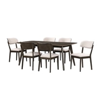 New Classic Furniture Rex 7-Piece Wood Rectangle Dining Set in Walnut