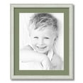 thumbnail image 1 of ArtToFrames 18x22 Matted Picture Frame with 14x18 Single Mat Photo Opening Framed in 1.25 Off White Wash on Ash and 2 Basil Mat (FWM-4098-18x22), 1 of 8