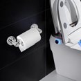 thumbnail image 3 of Portarrollos de papel higiénico Portarrollos de papel montado en la pared con resorte flexible y redondo Soporte para pañuelos Colgador para baño Cocina Almacenamiento Plata Cromo Acero inoxidable, 3 of 5
