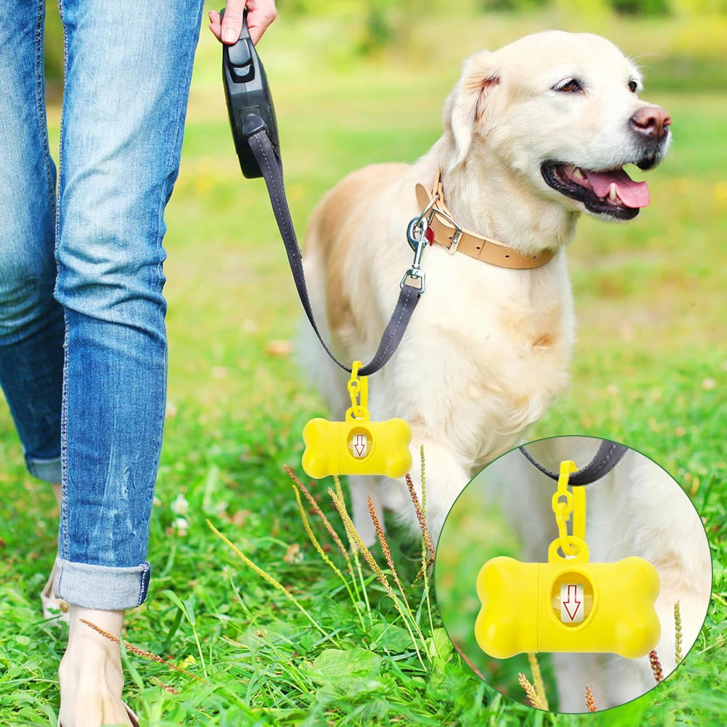 56 Pack Dog Poop Trash Bag Holder Dispenser Dog Poop Waste Bag Holder, Leak Proof, Dispenser Pet Waste Disposal Bag for Leash with Hook, PET Waste Bags for Walking Dogs Outdoor, Multiple Colors