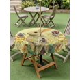 thumbnail image 5 of Outdoor Tablecloth with Umbrella Hole Zipper Easter Bunny Round Tablecloth 54" Waterproof Table Cloth Yellow Rabbit Spring Flowers Leaves Rustic Plants Patio Table Cover Tablecloths for Picnic, 5 of 8