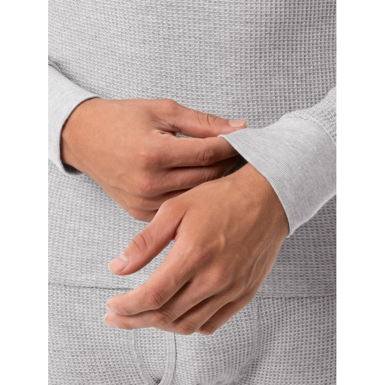 Fruit of the Loom Men's Thermal Waffle Crew Top, 2-Pack