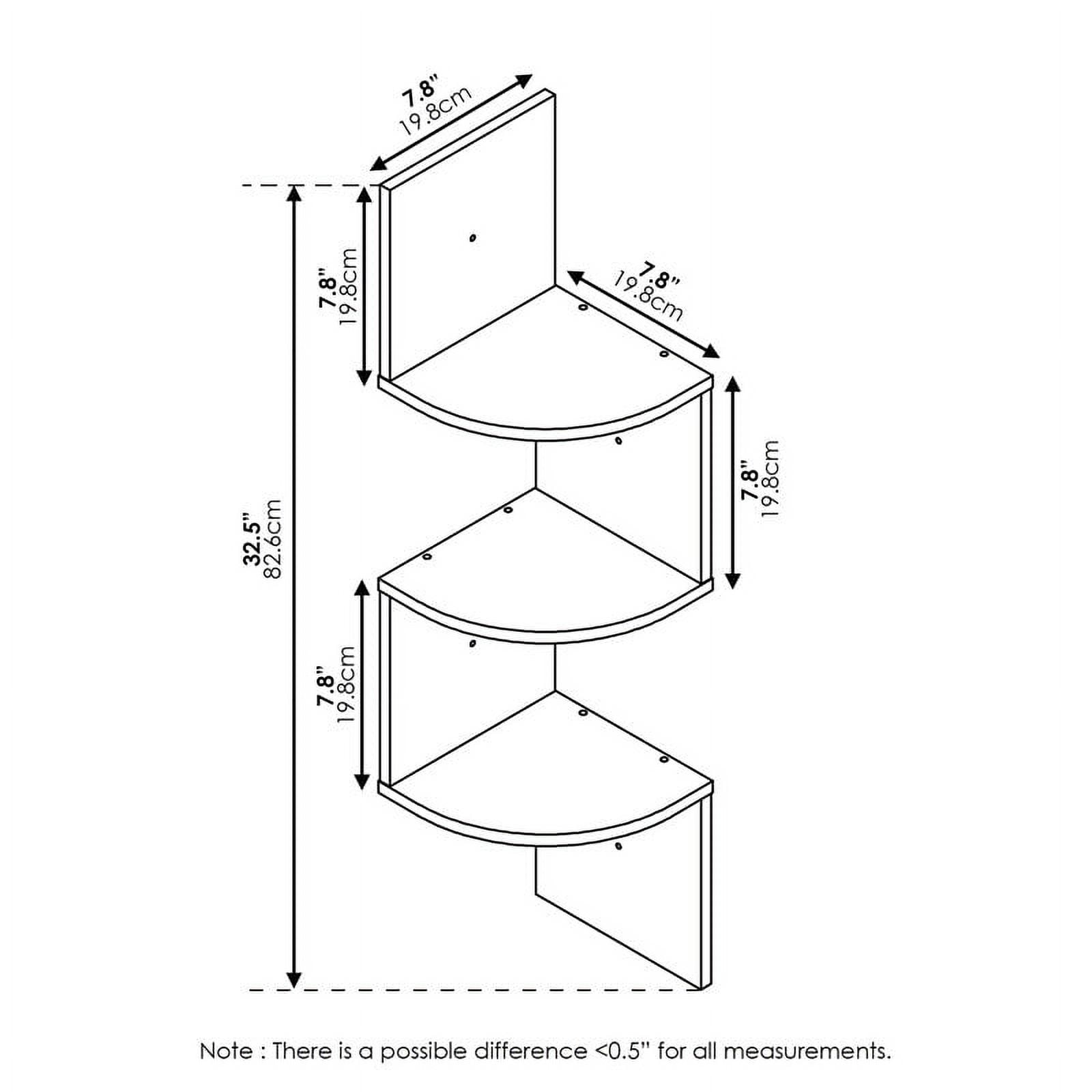 Furinno Rossi 7.8" x 7.8" 3-Tier Furniture Espresso Floating Shelves