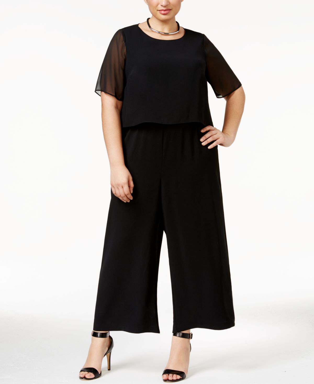 Plus size overlay jumpsuit Clearance