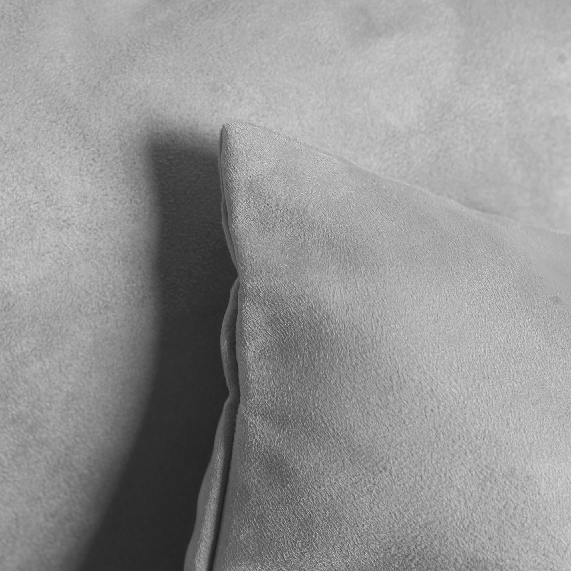 Pack of 2 Solid Faux Suede Soft Decorative Square European Pillow Covers for Sofa Living Room and Bedroom (26 x 26, Grey)