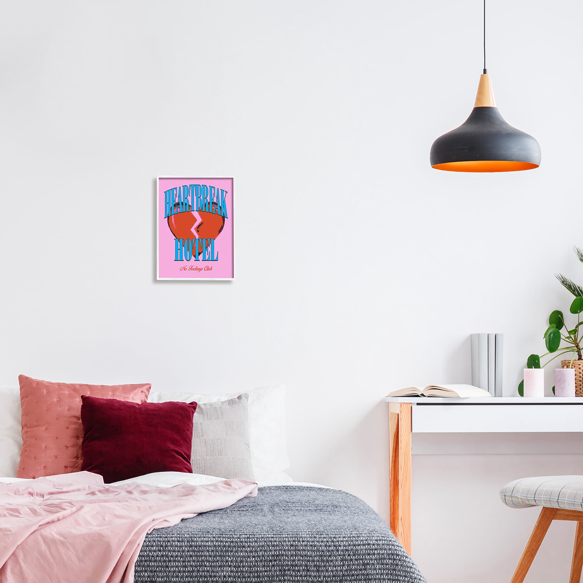 Stupell Industries Vintage Heartbreak Hotel Typography Painting White Framed Art Print Wall Art, 11 x 14