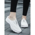 thumbnail image 5 of Frontwalk Ladies Casual Shoes Breathable Mules Closed Toe Sandals Indoor Outdoor Comfort Flats Women's Slip On Slides Clogs White 9, 5 of 9