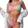 thumbnail image 2 of WREESH Women Gradient Printed Swimwear Hard Pack Bikini Split Swimsuit, 2 of 9