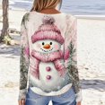 thumbnail image 6 of Garbnen S-5XL Christmas Womens Long Sleeve Shirts Funny Snowman Womens Graphic T Shirt Plus Size Holiday Pullover Shirts for Women L, 6 of 6