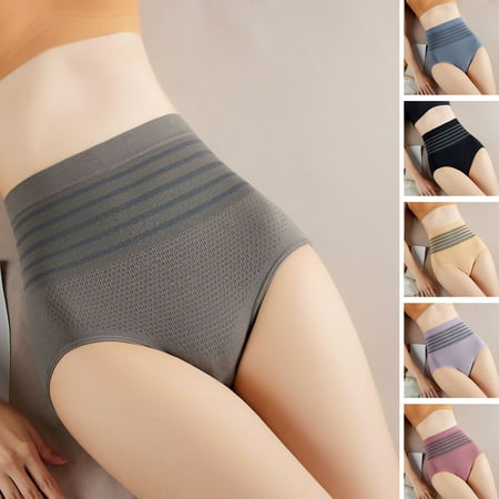 

rygai Women Briefs High Waist Butt-lifted Wear-resistant Tight Waists Women Underpants for Daily Wear Skin Color M