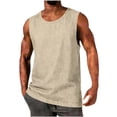 thumbnail image 2 of Xdegoge Tank Tops for Men Crewneck Sleeveless Casual Everyday Athletic Gym Workout Relaxed Fit Solid Basic Plain Design Soft Lightweight Breathable Summer Spring Tops, 2 of 7