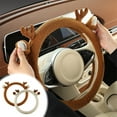 thumbnail image 1 of Funda de volante de invierno - Diseño de oso de peluche de forro polar para mujer, agarre cálido y protección antideslizante para volantes de 14-15 pulgadas, 1 of 7