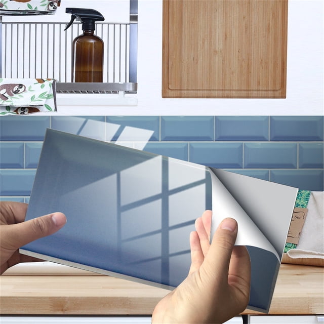 Xihbxyly Pegatinas de Imitación de Azulejos de Pared, Diseño de Película de Cristal Adhesiva de Pvc, Superficie Resistente Al Agua, Remodelación de Cocina y Baño, Decoración Fácil de Hacer Tú Mismo,
