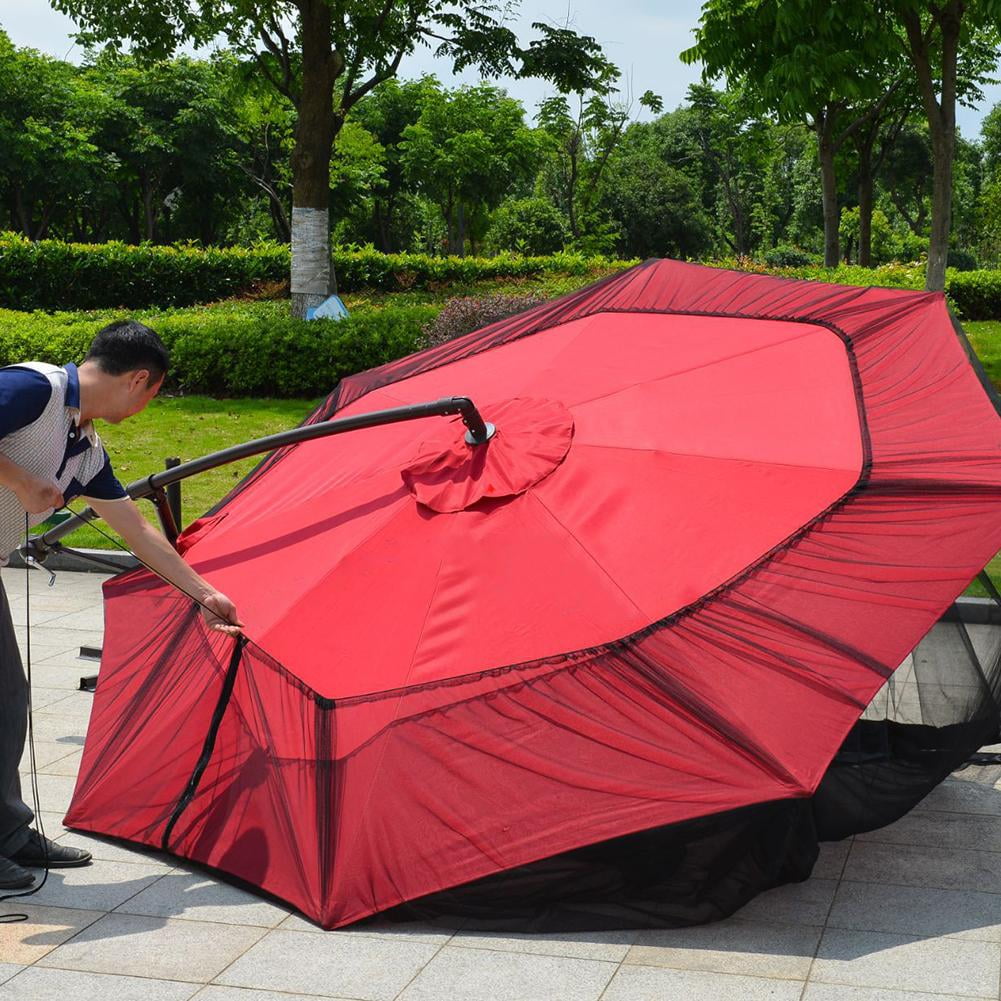 9ft 2.75m 9' Umbrella Parasol Screen Special Occasion Garden Outdoor Black Mesh 