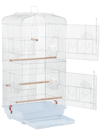 white parrot cage