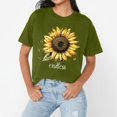 thumbnail image 3 of NAMTYQX Tshirts Shirts for Women Plus Size Crewneck Gemusterte Breathable Printed Short Sleeve Casual Loose Fitting Lightweight Tshirts Shirts for Women Graphic Army Green Size XL, 3 of 5