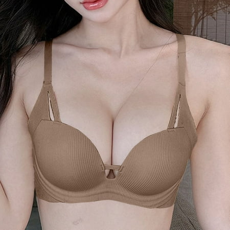 LLYWEY Sports Bras for Running on Sale Wireless Bras Women Ladies Tie-Front Bra Style-1105 Women s Plus Multiway Bra Feature Adult Female Running Sports Bras Coffee 38B