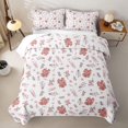 thumbnail image 2 of Erosebridal Watercolor Pink Peony Quilt Full for Girls, Romantic Spring Flower Full Bedspread Sets, 3-Piece, 2 of 7