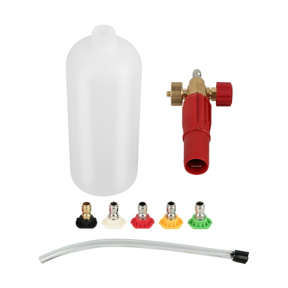 cciyu Foam Cannon with 1/4 Inch Quick Connector, 1 Liter, 5 Pressure Washer Nozzle Tip
