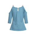 thumbnail image 4 of PENGXIANG T-shirt à Manches Courtes Ouvert à Épaules Froides Femmes Haut de Blouse Décontractée, 4 of 4