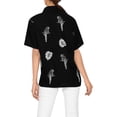 thumbnail image 4 of HAPPY BAY Women's Casual Solid Blouse Shirt TShirts Button Up Short Sleeve Dress Tops Tee Shirts Hawaiian Blouses for Women S Black_X497, 4 of 4