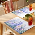thumbnail image 4 of Colorful Lavender Placemats Set of 12, Spring Purple Pink Flower Floral Watercolor Non-Slip Place Mats Washable Table Mats for Kitchen Dining Table Decorations Indoor/Outdoor, 4 of 9