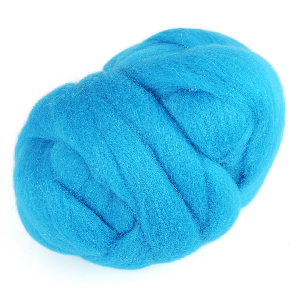 8Colors 55g Colored Needle Felting Wool Fibre Wool Yarn Roving for Needle Felting Hand Spinning(White)