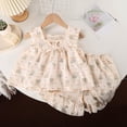 thumbnail image 2 of newwalpole Baby Toddler Girl 2 Piece Clothes 6 12 18 24 Months 2T 3T 4T Solid Color Eyelet Sleeveless Square Neck Tops and Shorts Outfits Set Light Yellow for Size 3-4 Years, 2 of 4