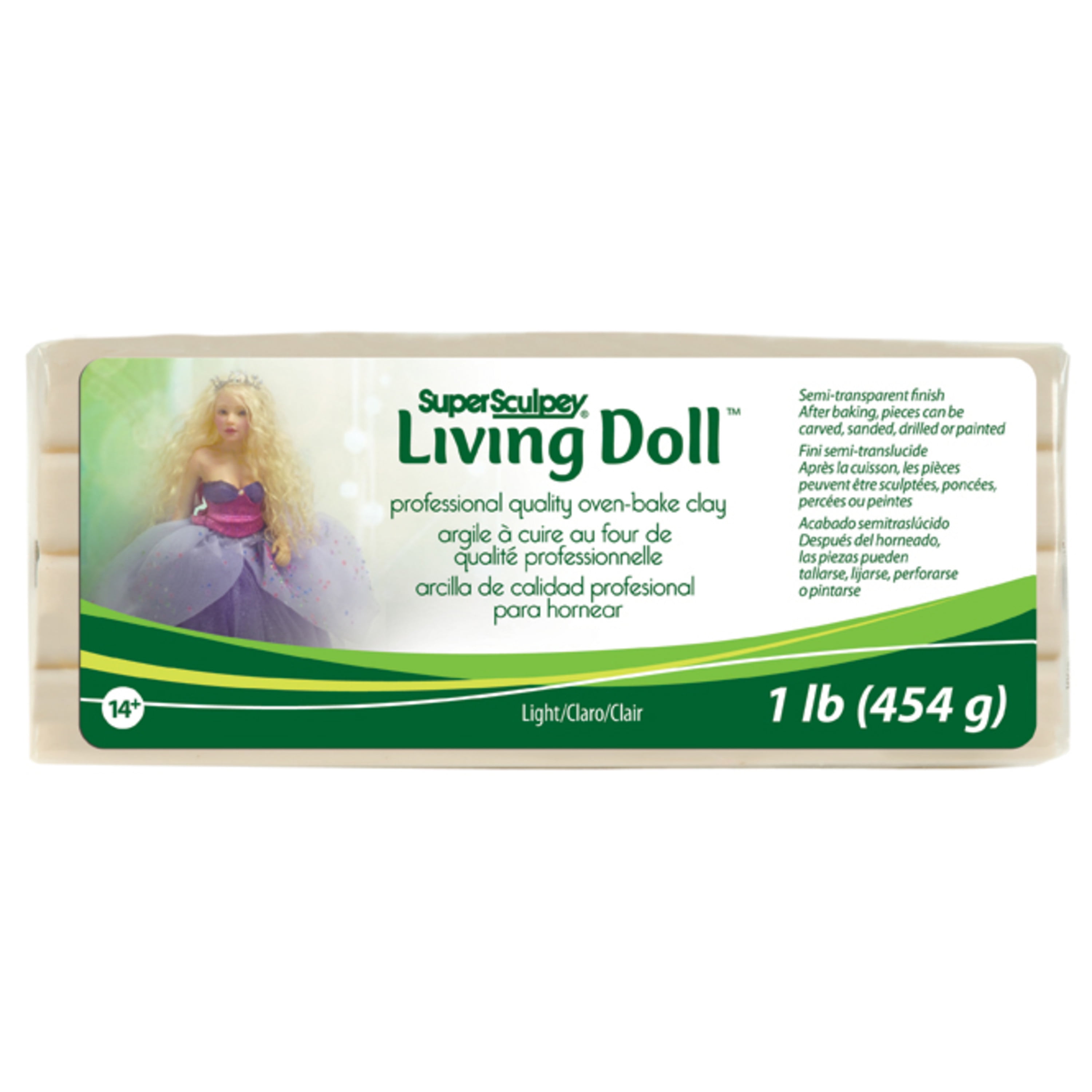 Super Sculpey LIVING DOLL LIGHT BABY & BEIGE 1lb/454g to 12lbs Polymer Clay Soft 