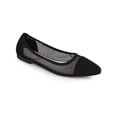 thumbnail image 1 of BLISSFUL STEP Chaussures Plates en Maille à Enfiler à Bout Pointu pour Femmes Noir 6,5, 1 of 8