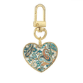 thumbnail image 1 of Clasico Blue Orange Abstract patrones de pescado Llavero de metal en forma de corazón dorado, 1 of 3