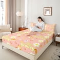 thumbnail image 4 of Homewish Groovy Flowers Full Size Sheets 4-Piece for Boys Girls,Cartoon Rainbow Butterfly Breathable Bed Sheets,Kawaii Cute Lightweight Sheet Sets,Microfiber Bedroom Decor, 4 of 7
