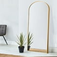 thumbnail image 3 of 71"x31" Aluminum Alloy Full-length Mirror Arch Decorative Mirror with Bracket Gold, 3 of 7