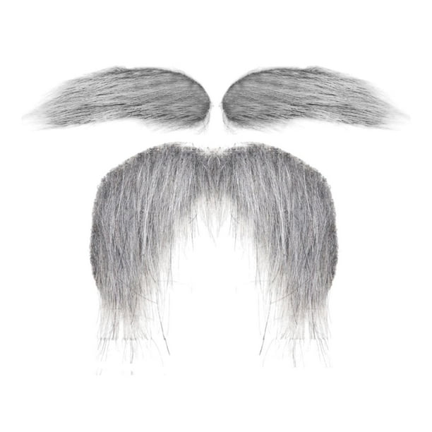 Bigote falso, cejas, disfraz, accesorios para fiestas de cumpleaños y óperas. gris