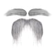 thumbnail image 1 of Bigote falso, cejas, disfraz, accesorios para fiestas de cumpleaños y óperas. gris, 1 of 9