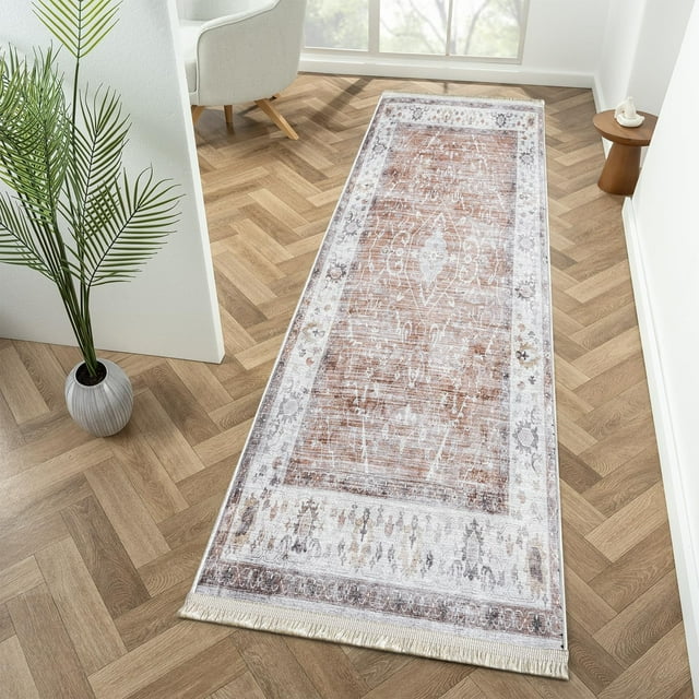 BY COCOON 2'x7' Runner Rug| Carpet Runner Kitchen Rug Kitchen Runner Washable Rug Entryway Rugs Hallway Runner Runners Rugs for Hallway Non Slip Kitchen Carpet (60 Cm x 213 Cm)