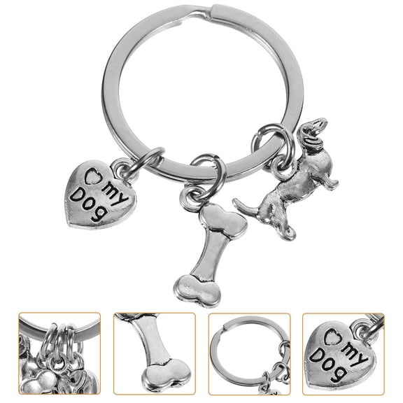 OUNONA Stylish Plated Dog Keychain Pendant for Backpack, Purse, and Keyring Accessories