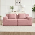 thumbnail image 2 of Jopath Modular Loveseat Sofa,Modern 2-Seat Sofa Couch with Throw Pillows,Corduroy Fabric Cloud Sectional Couch,Pink, 2 of 7